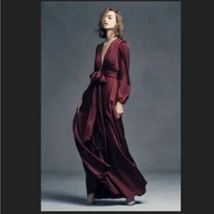 Anthropologie BHLDN Jill Stuart Henrietta Maxi Dress Bow Detail Bridesmaid Sz 2